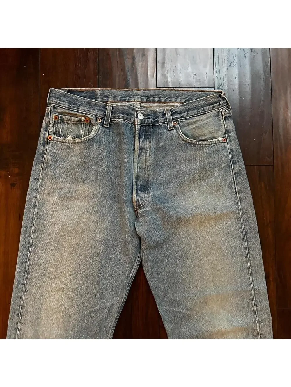 Levis 501 Vintage Y2K Straight Leg XX 2000s Jeans 36x34 Light Wash Act 33x33
